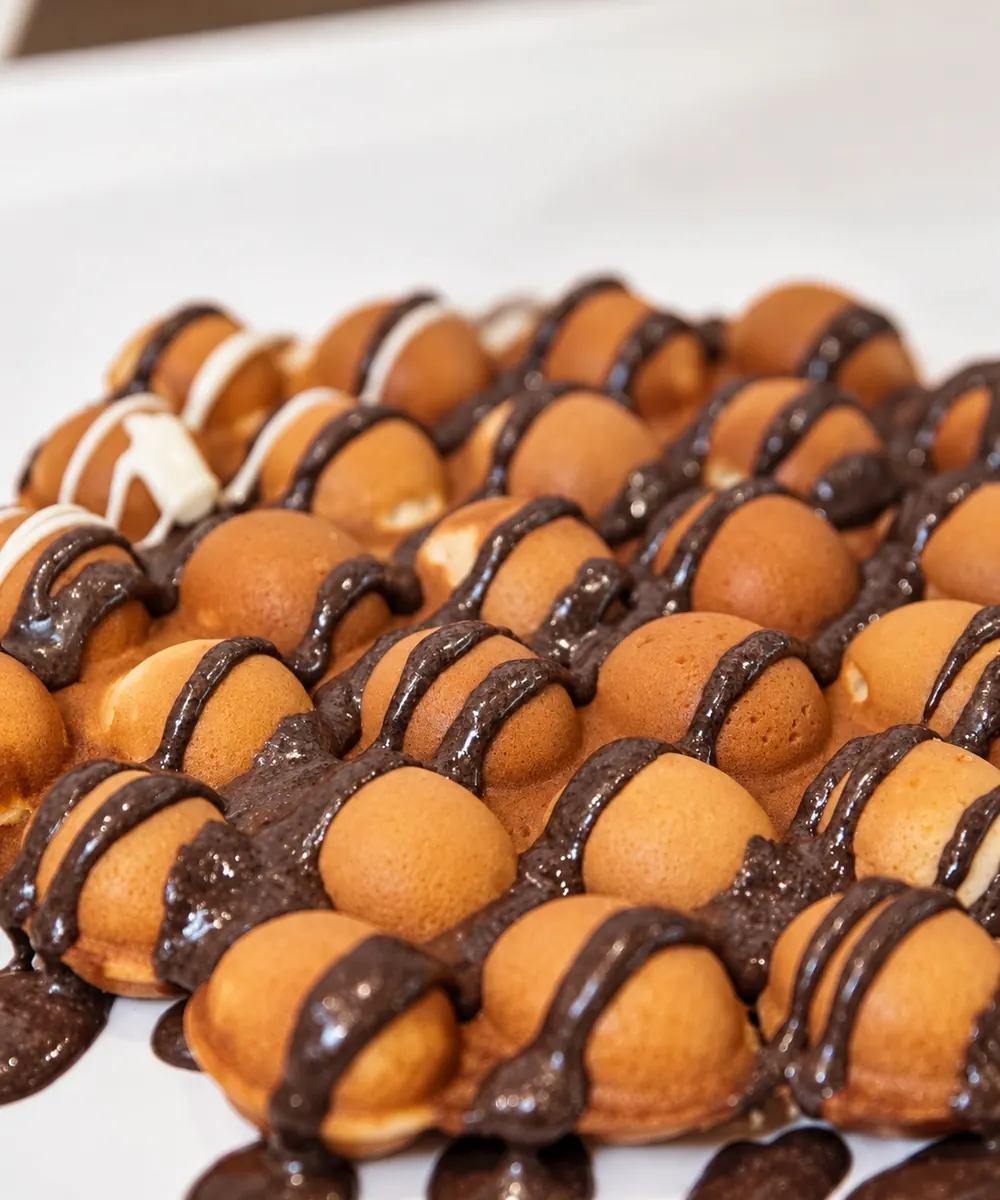 Waffle a bolle col cioccolato
