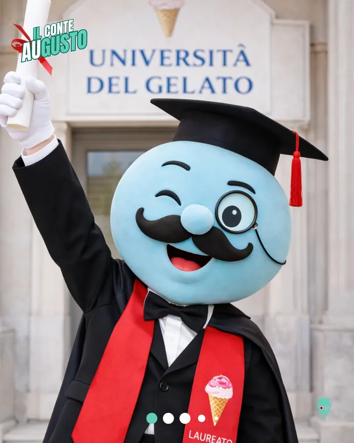 Tavola 7 del fumetto: la laurea all'Università del Gelato